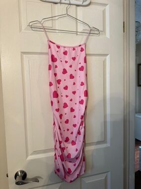 Xhilaration Pink Heart Print Slip Dress